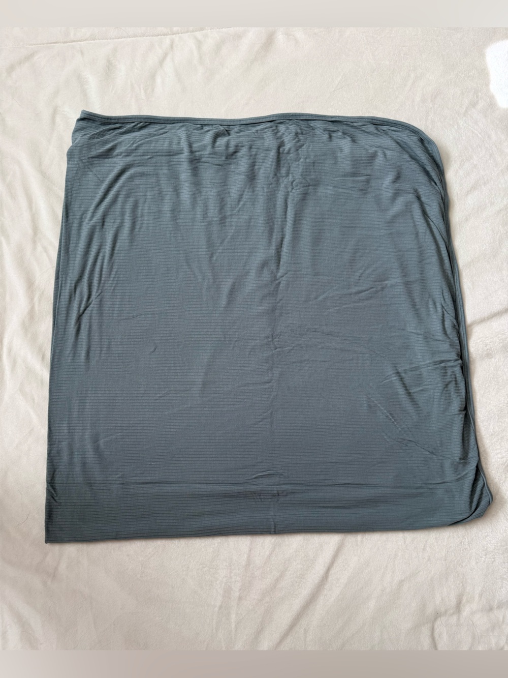 Lou Lou Soft Ribbed Swaddle Blanket Skirt in Slate Blue